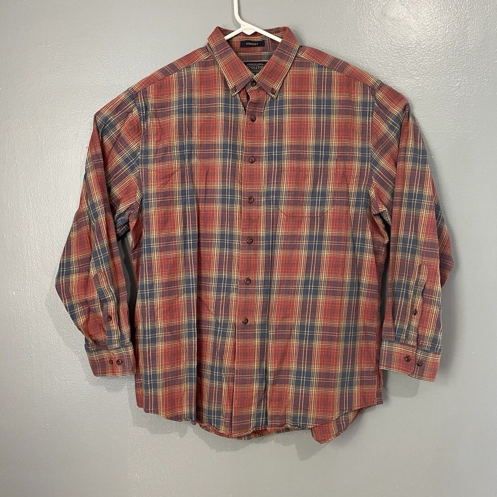 Pendleton Somerset‎ Flannel Shirt Mens XL Wool Cotton Blend Plaid Button Down